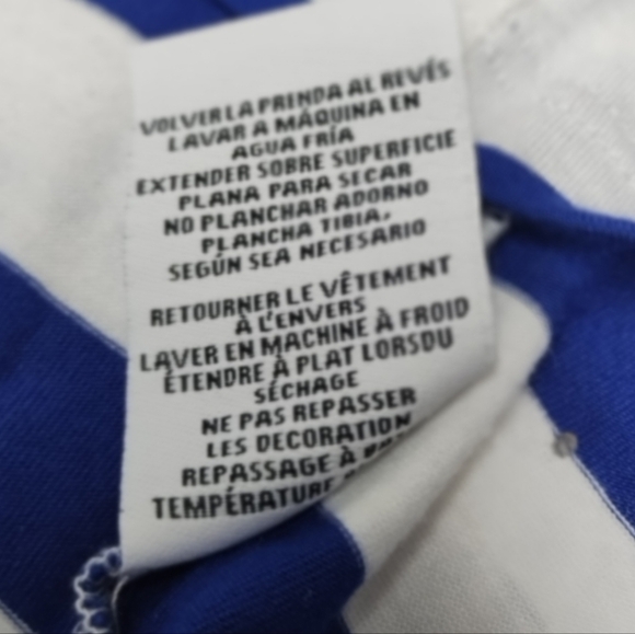 Ruby Rd top mesh over lay/blue &white horizontal strips boat neck tank S: XL - Picture 4 of 5